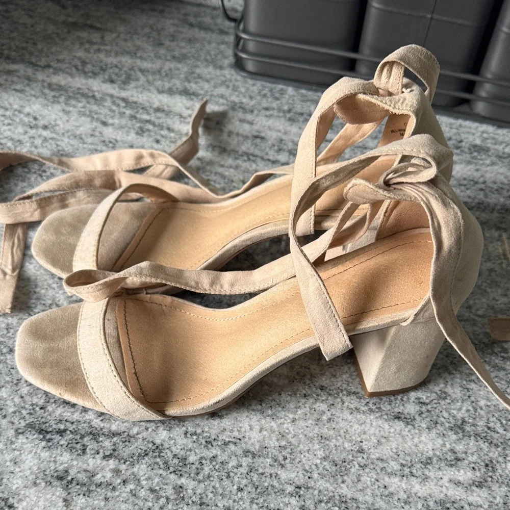 Lulu's Nude Strappy Heels - Picture 2 of 5